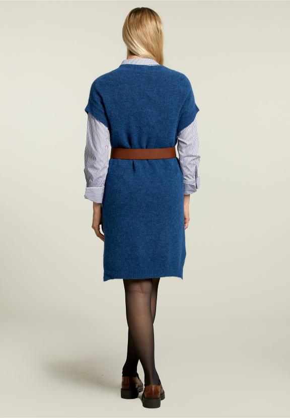 Robe sans manches en tricot bleu