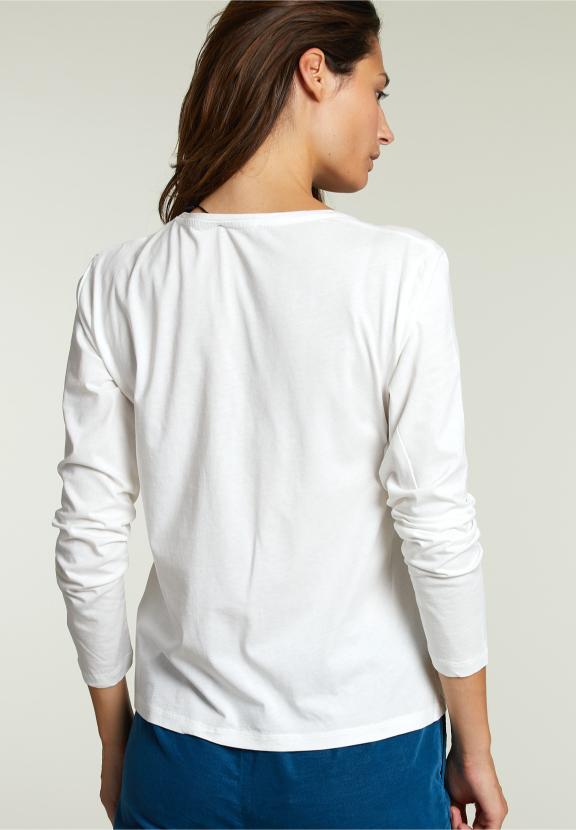 Wit T-Shirt Met Ronde Hals - C-016