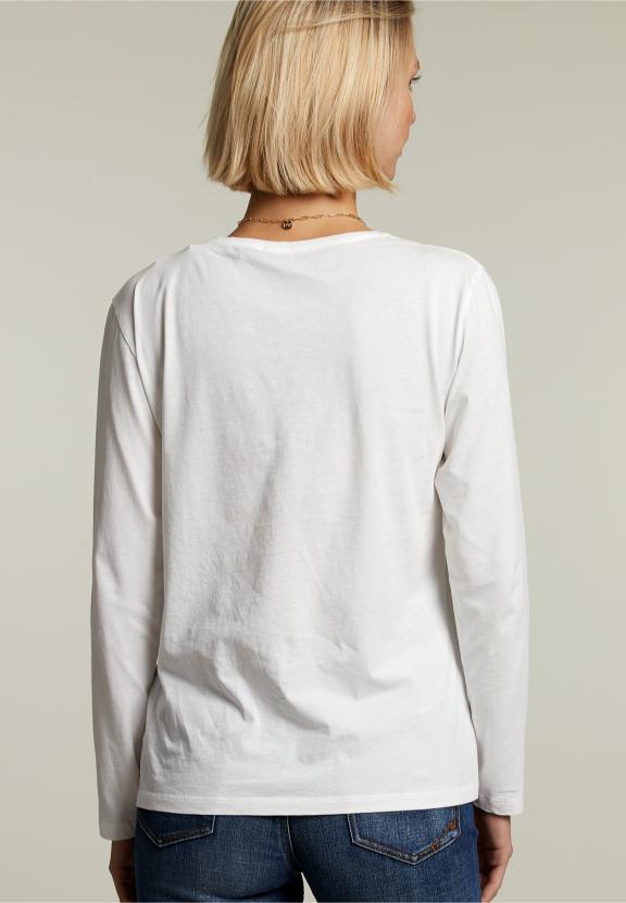 Wit T-Shirt Met Ronde Hals - E-002A