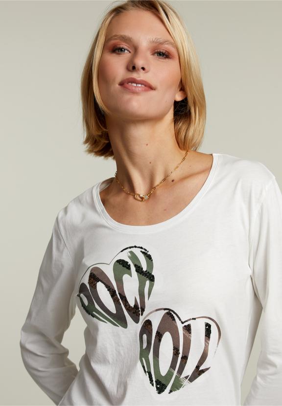 Wit T-Shirt Met Ronde Hals - F-002B