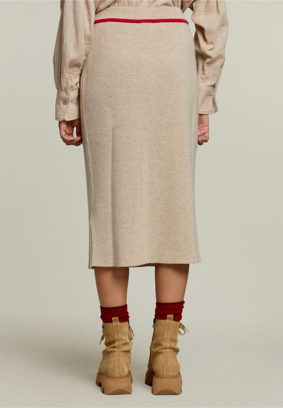 Beige Midi-Rok