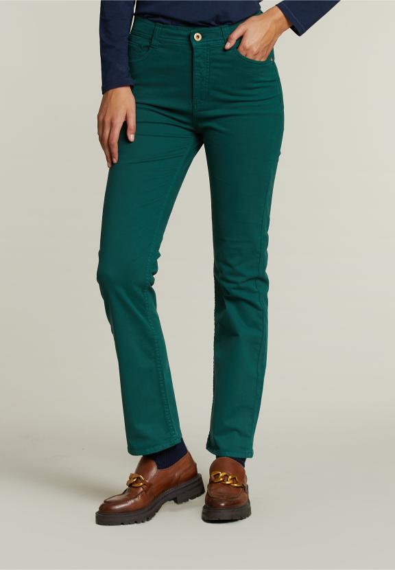 Kaki Lange 5-Pocket Broek - Groen