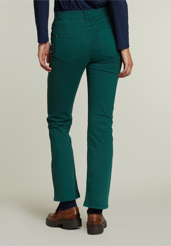 Kaki Lange 5-Pocket Broek - Groen