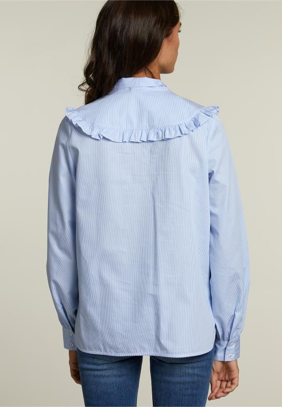 Blauw/Wit Gestreept Shirt Met Strik