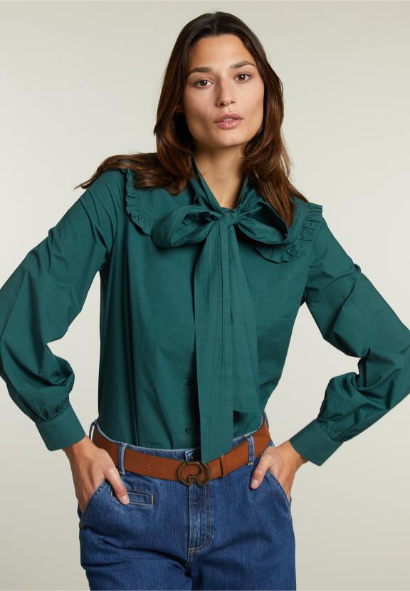 Blouse Verte Avec Nœud