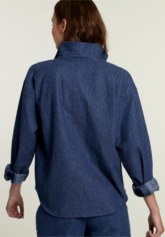 Blauw Shirt Met Opgestikte Zak - Multi