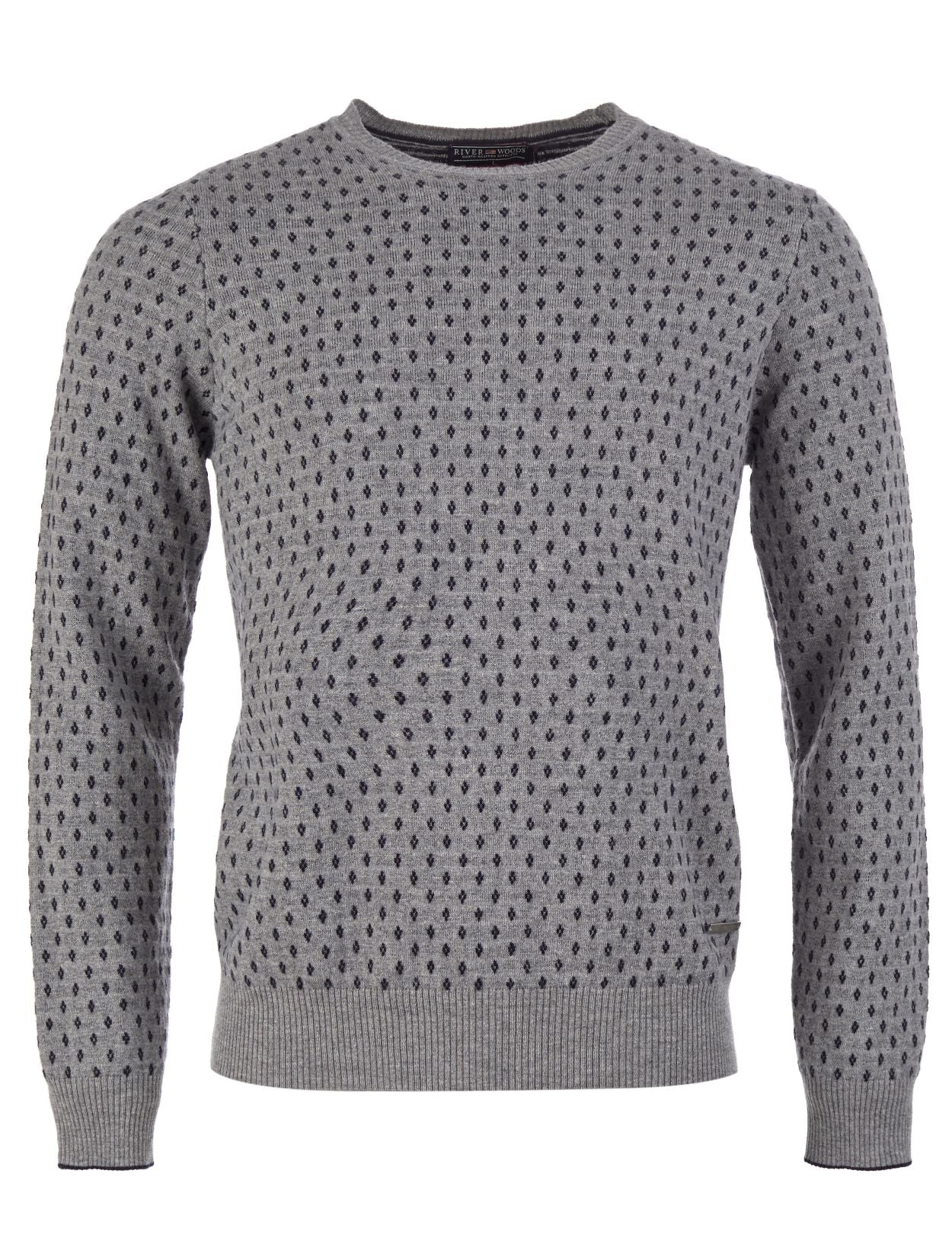 Homme Pull Ajusté À Motif Diamant En Gris.