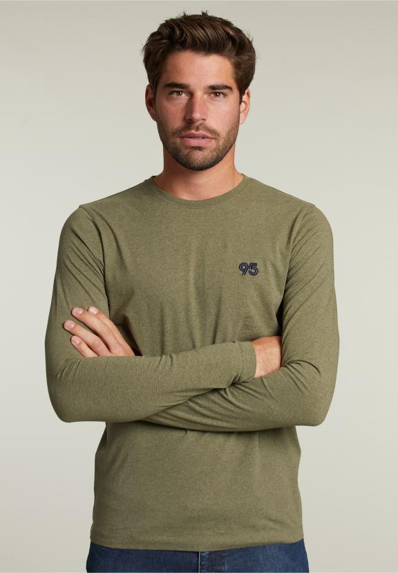 Basis Slim Fit T-Shirt In Cottage Mix - Khaki