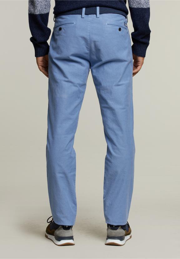 Slim Fit Katoenen Chino Blauwe Gaai