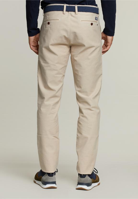 Slim Fit Katoenen Chino Peanut - Beige