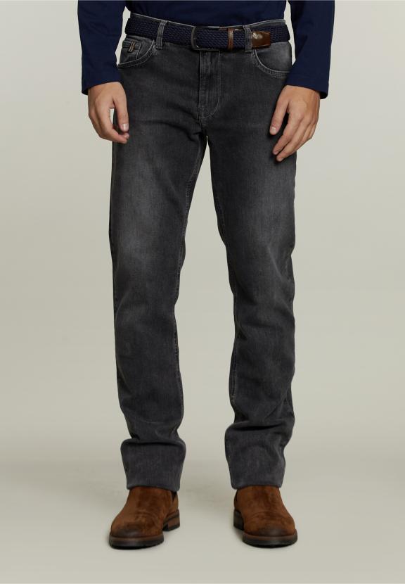 Strak Zittende 5-Pocket Jeans Grijs - Denim