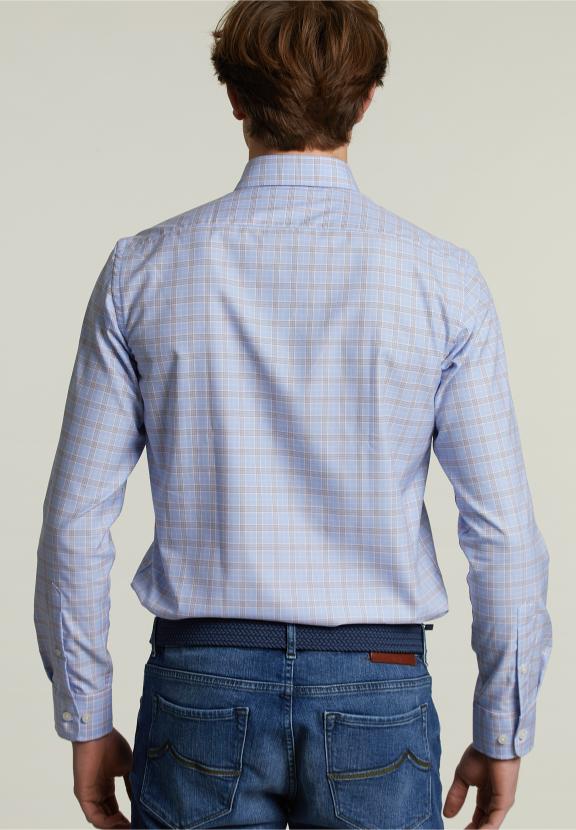 Chemise à Carreaux Sur Mesure avec Poche Multi - F-000