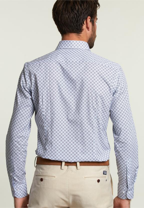 Chemise Fantaisie Coupe Ajustée Multi - Bleu