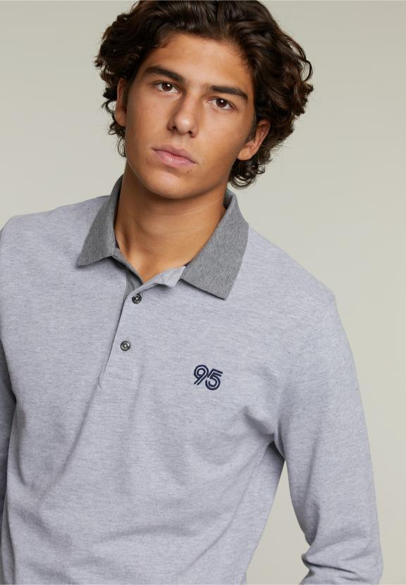 Polo en Coton Sur Mesure Pinguin Mix - Gris - RM22W-C9216_A-000