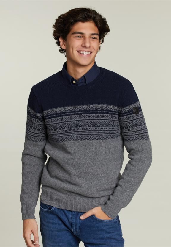 Pull en Laine Sur Mesure Marine - Bleu