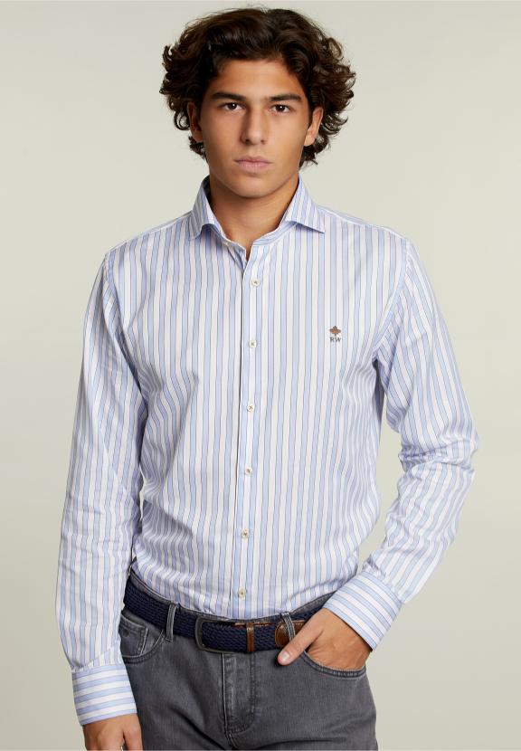 Chemise Rayée Sur Mesure Multi - Bleu - B-000