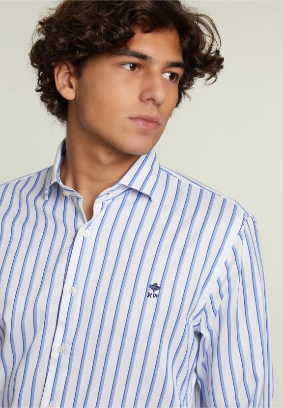 Chemise Rayée Sur Mesure Bleu/Blanc - Multi