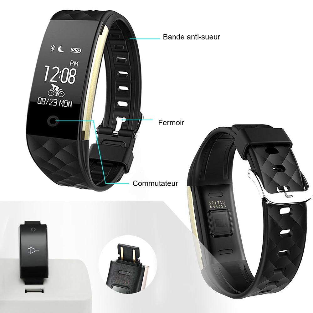 Montre Gps  Multi-Fonctions Compatible Ios&Android - Noir