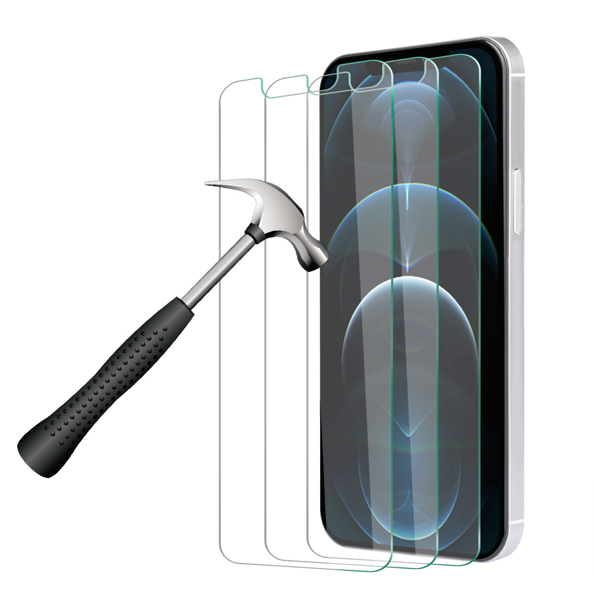 3-Pack Gehard Glas Voor Iphone Iphone 12/12Pro - Transparant