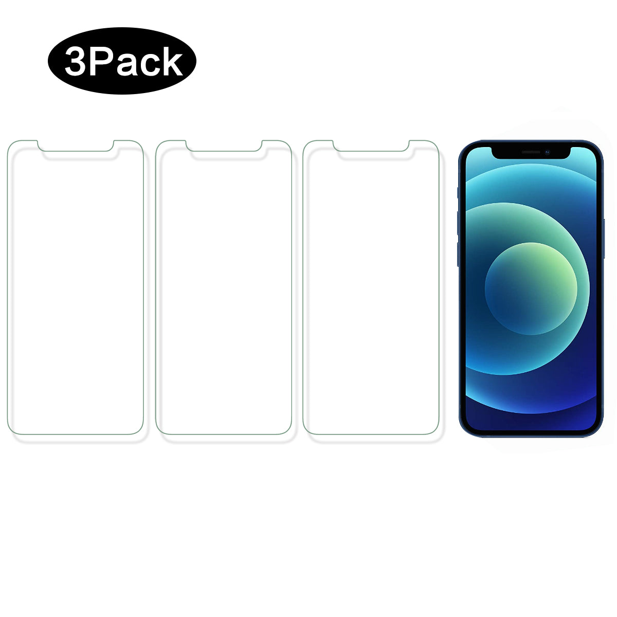 3-Pack Gehard Glas Voor Iphone 12 Mini - Transparant