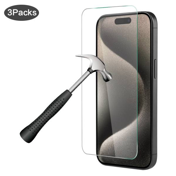 3-Pack Gehard Glas Iphone 15 Pro - Transparant