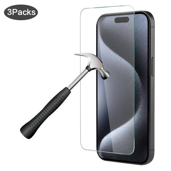 3-Pack Gehard Glas Iphone 15 Pro Max - Transparant