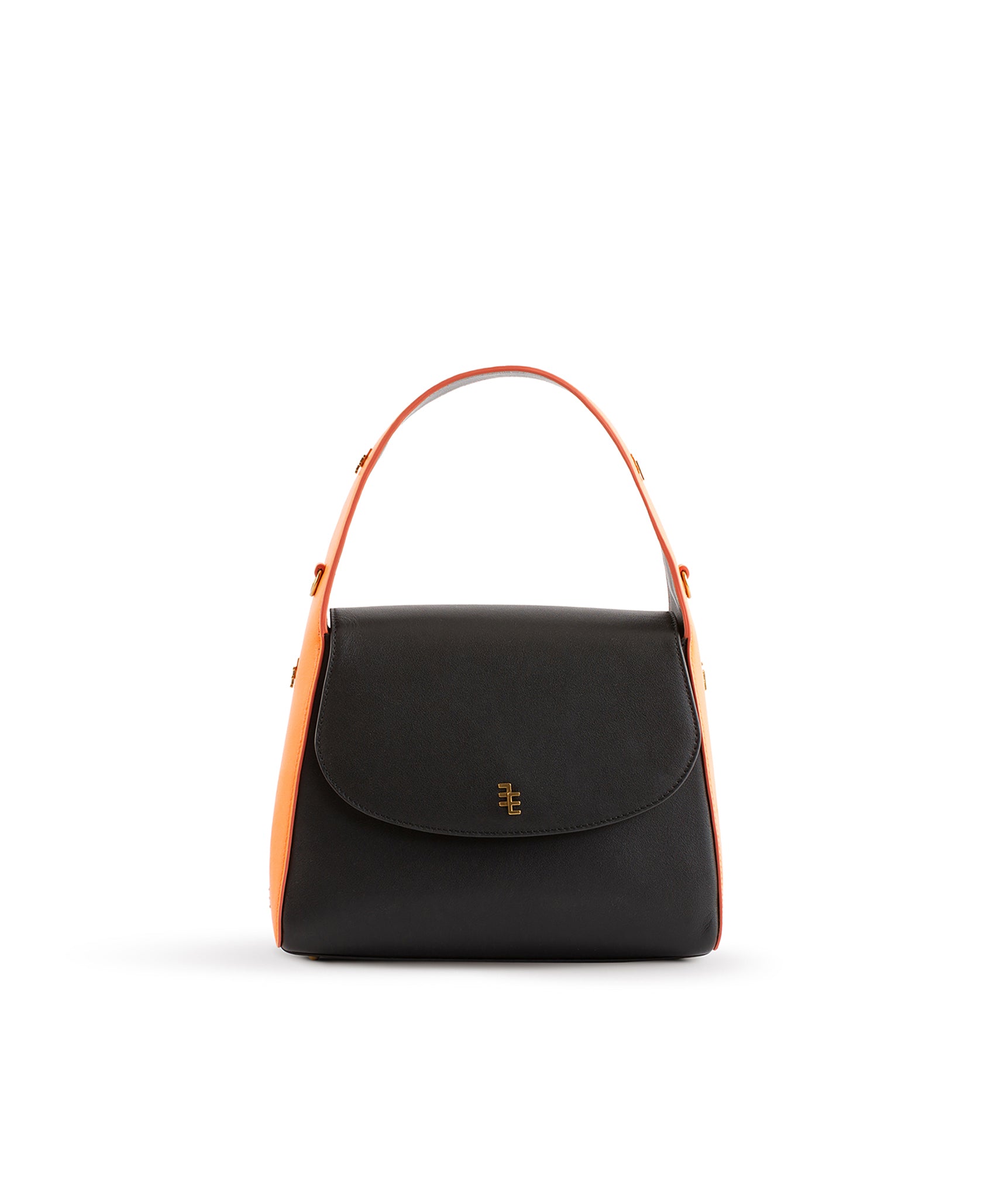 Gabrielle Square Handle Orange & Black Bag