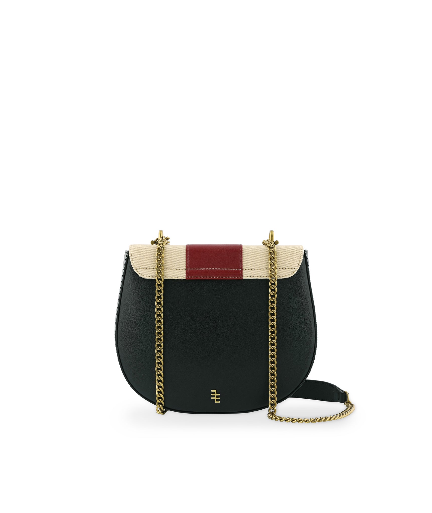 Lilou Black & Canvas & Red Bag