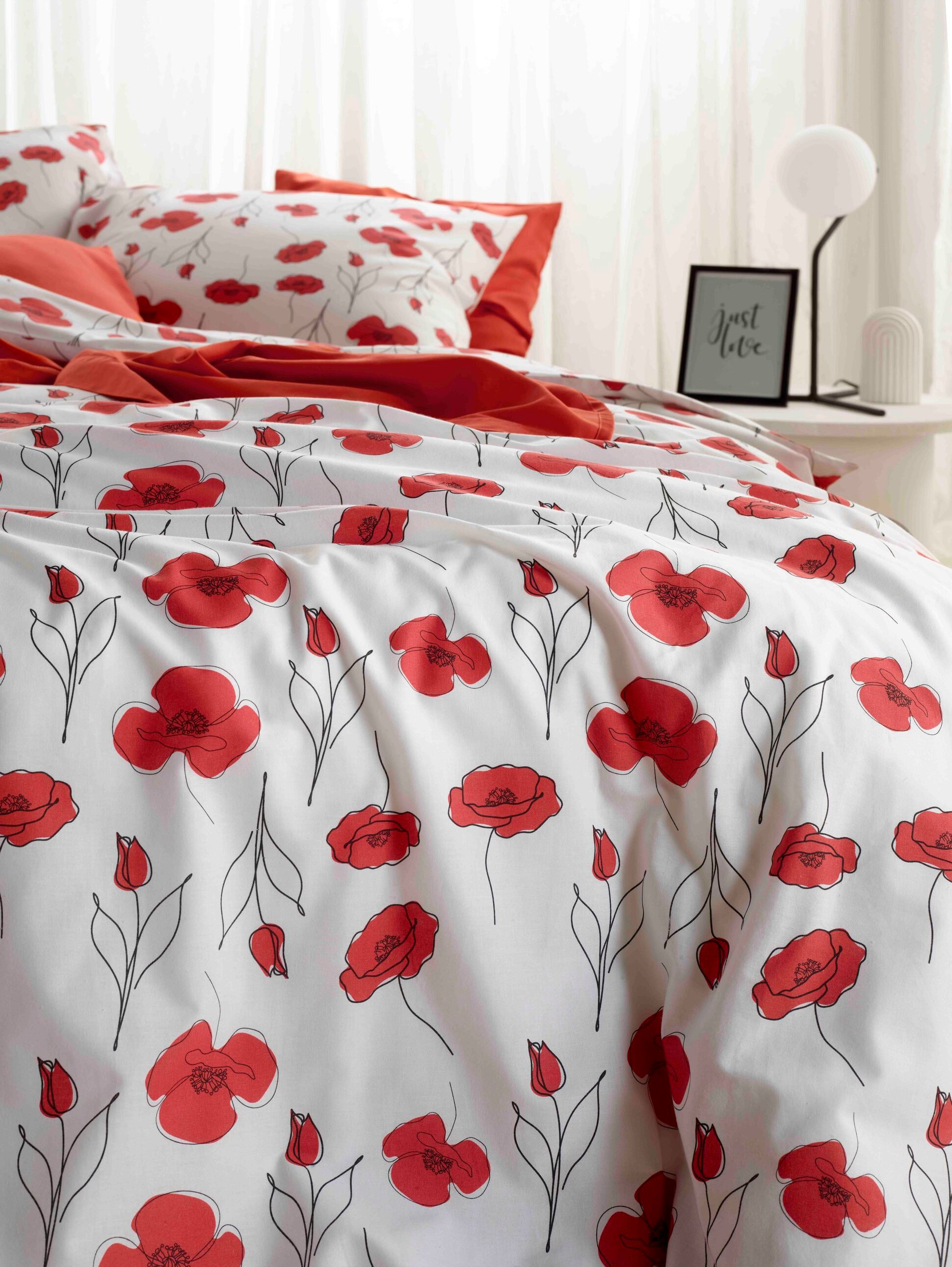 Beddengoedpakket Papaver Poppy Red