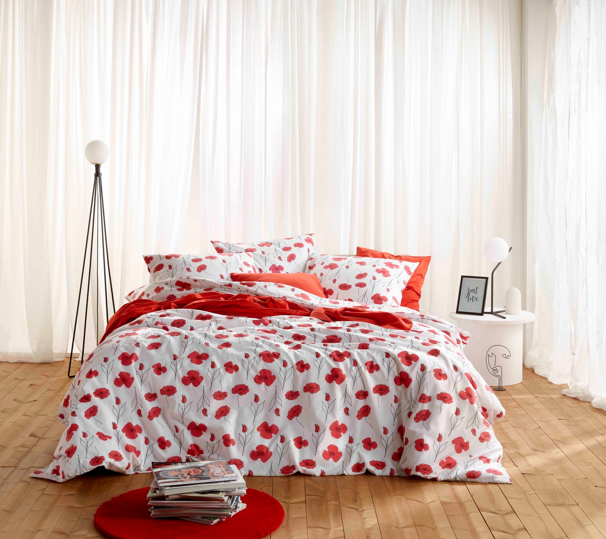 Beddengoedpakket Papaver Poppy Red