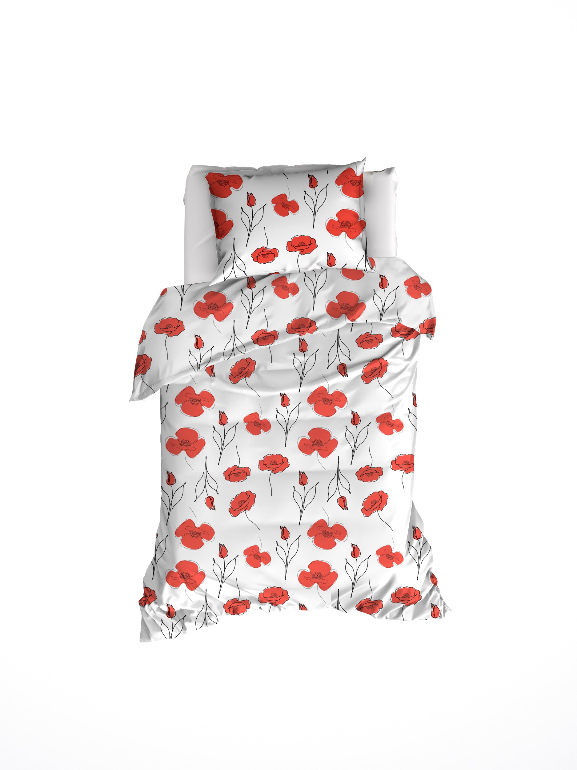 Beddengoedpakket Papaver Poppy Red