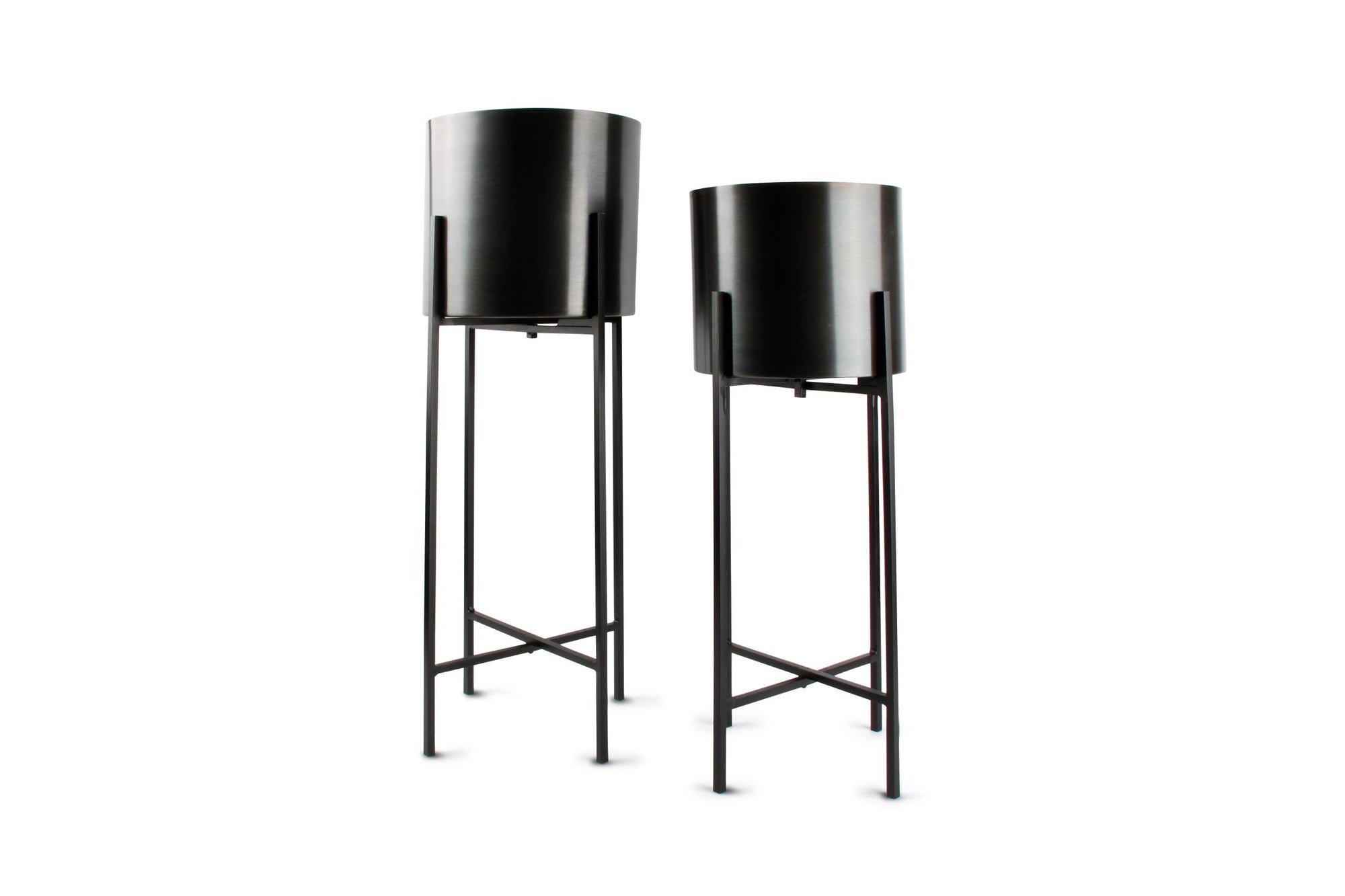 S&P - Sierpot op staander cilinder zwart Patio - set/2